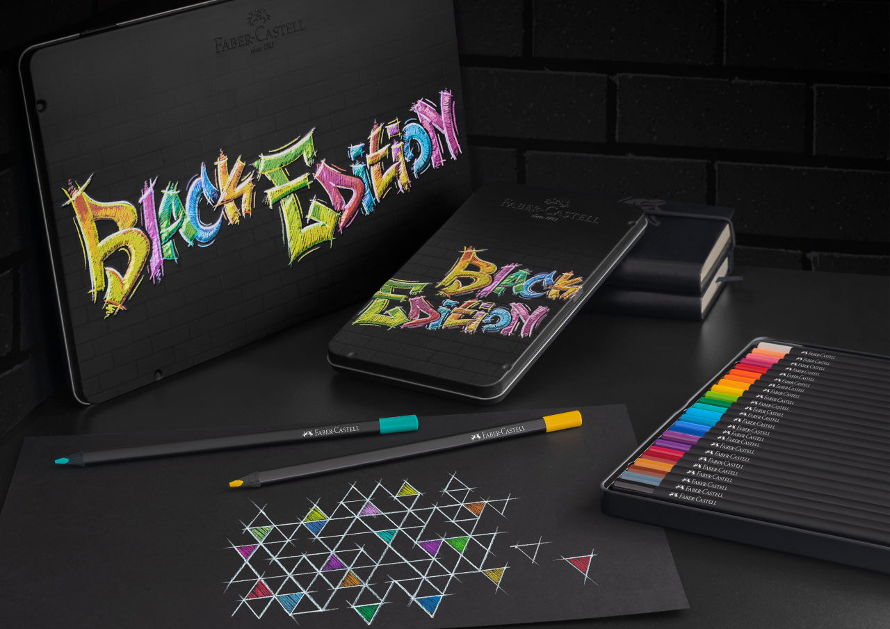 CREIOANE COLORATE 12 CULORI BLACK EDITION CUTIE METAL FABER-CASTELL