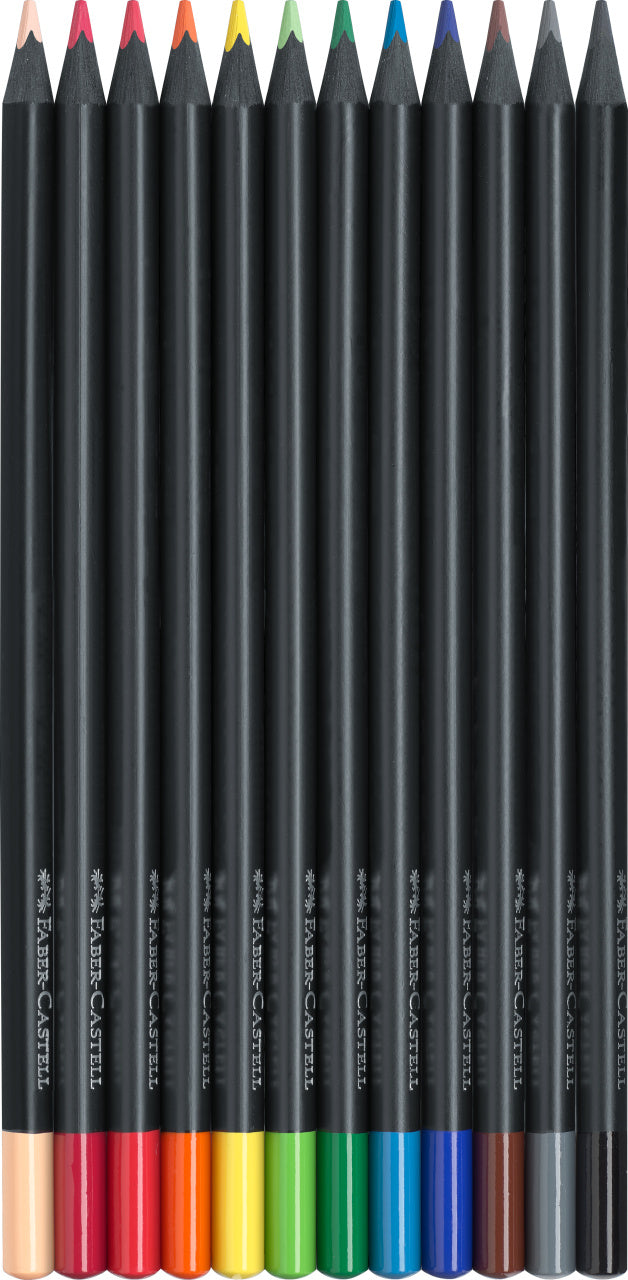 CREIOANE COLORATE 12 CULORI BLACK EDITION FABER-CASTELL