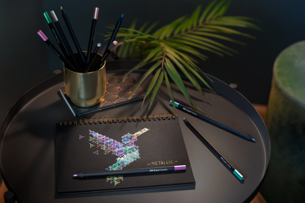 CREIOANE COLORATE 12 CULORI METALIZATE BLACK EDITION FABER-CASTELL