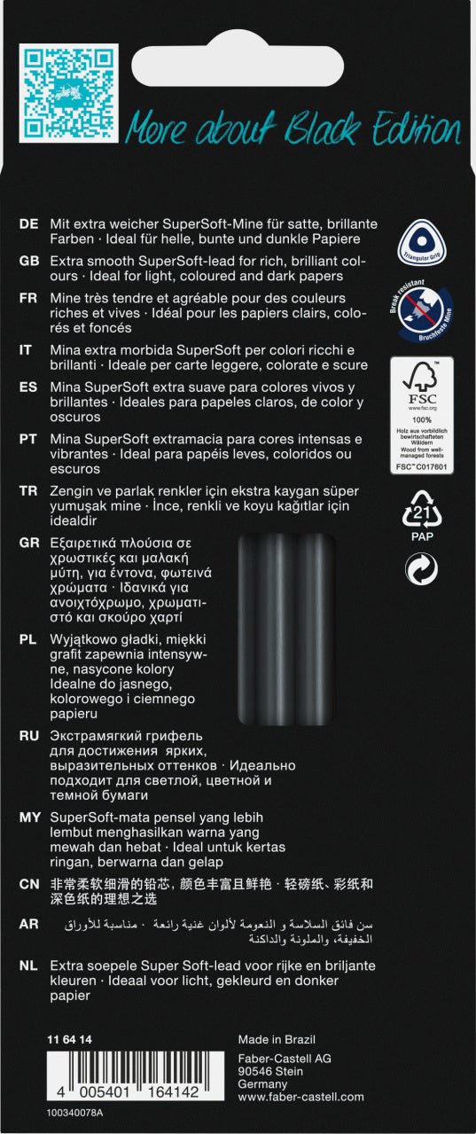 CREIOANE COLORATE 12 CULORI SKIN TONES BLACK EDITION FABER-CASTELL