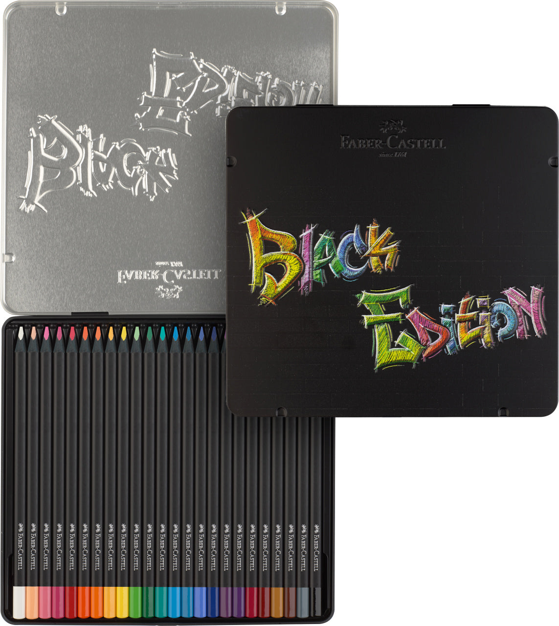 CREIOANE COLORATE 24 CULORI BLACK EDITION CUTIE METAL FABER-CASTELL
