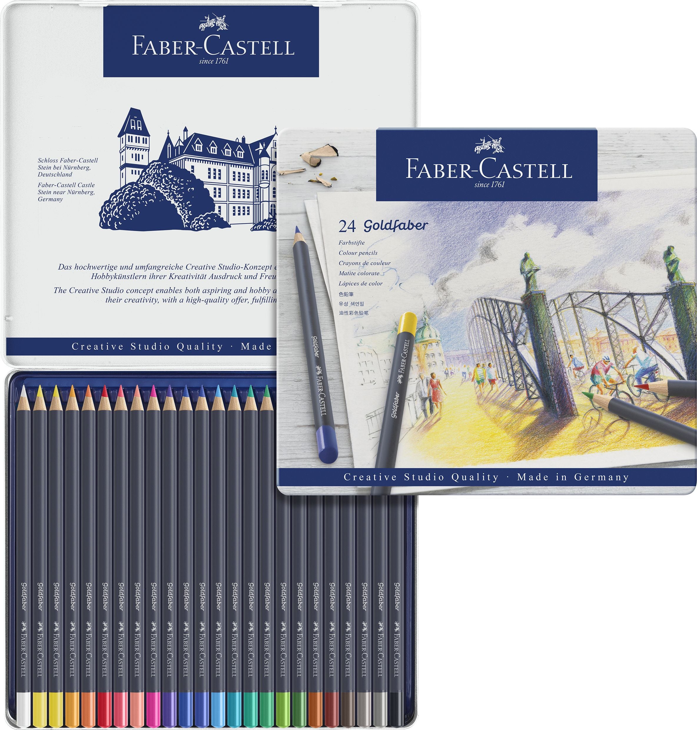 CREIOANE COLORATE 24 CULORI GOLDFABER CUTIE METAL FABER-CASTELL