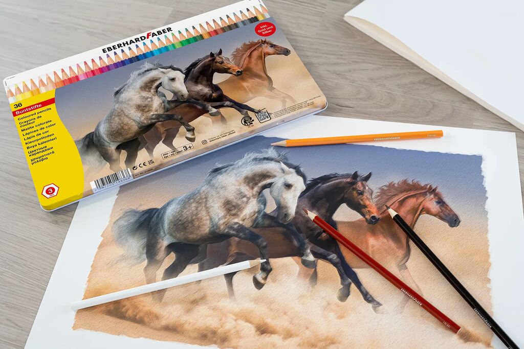 CREIOANE COLORATE 36 CULORI CUTIE METAL EBERHARD FABER