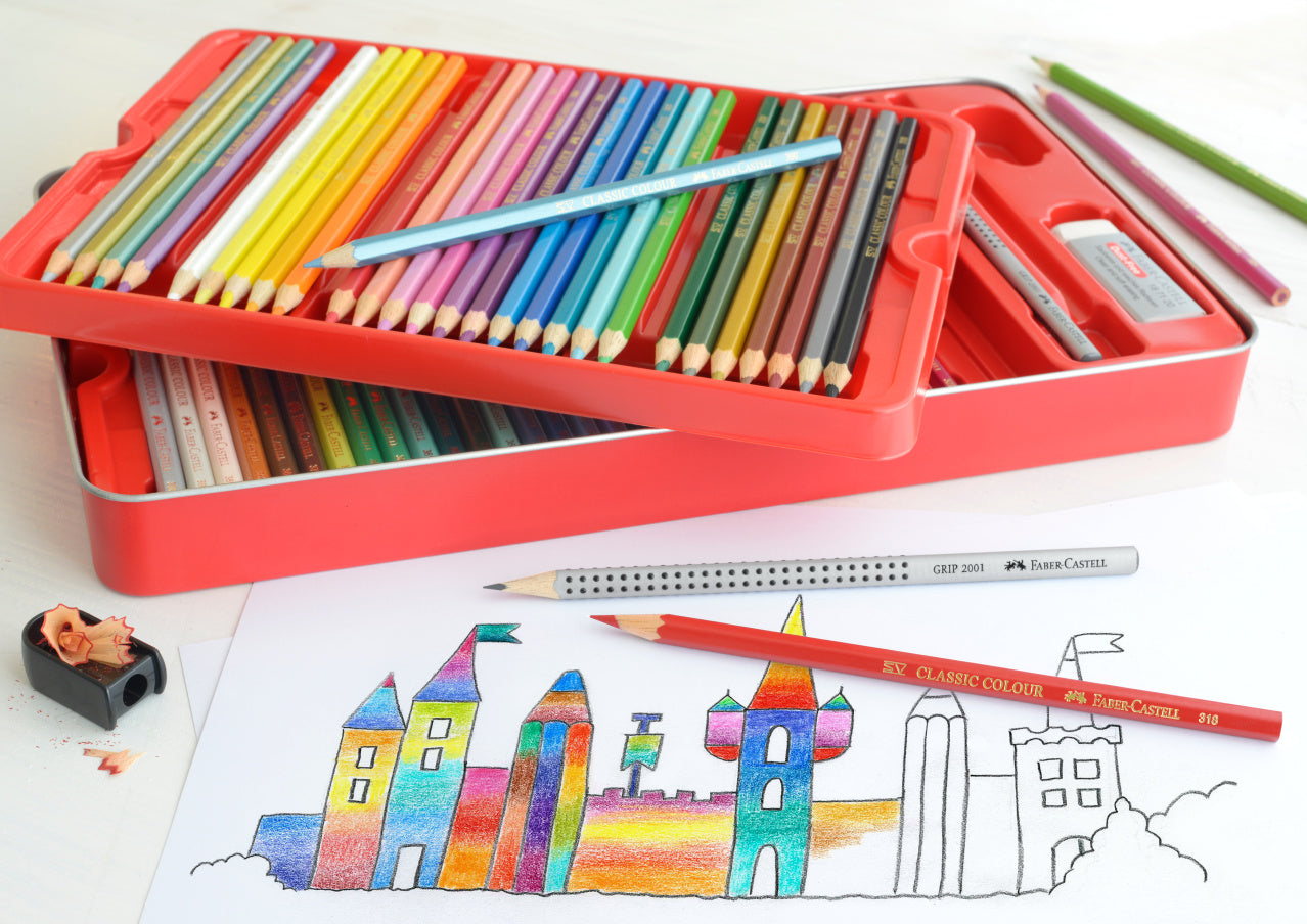 CREIOANE COLORATE 60 CULORI CUTIE METAL FABER-CASTELL