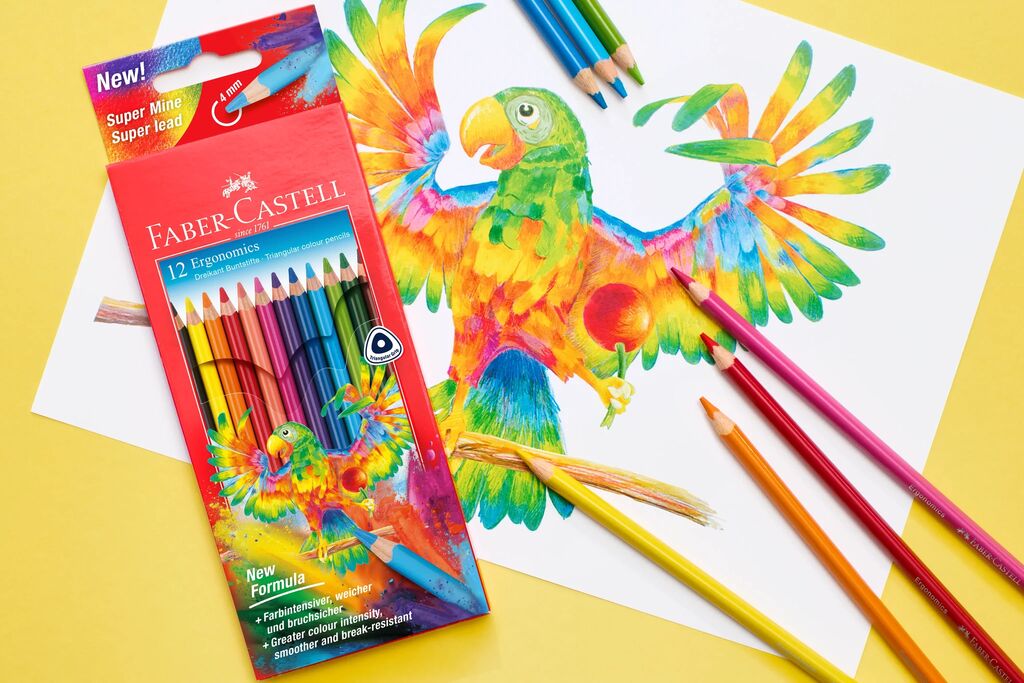 CREIOANE COLORATE TRIUNGHIULARE 24 CULORI ERGONOMICS FABER-CASTELL