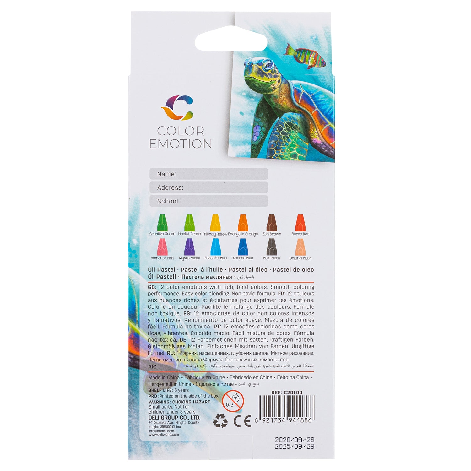 CREIOANE ULEI PASTEL 12 CULORI COLOR EMOTION DELI