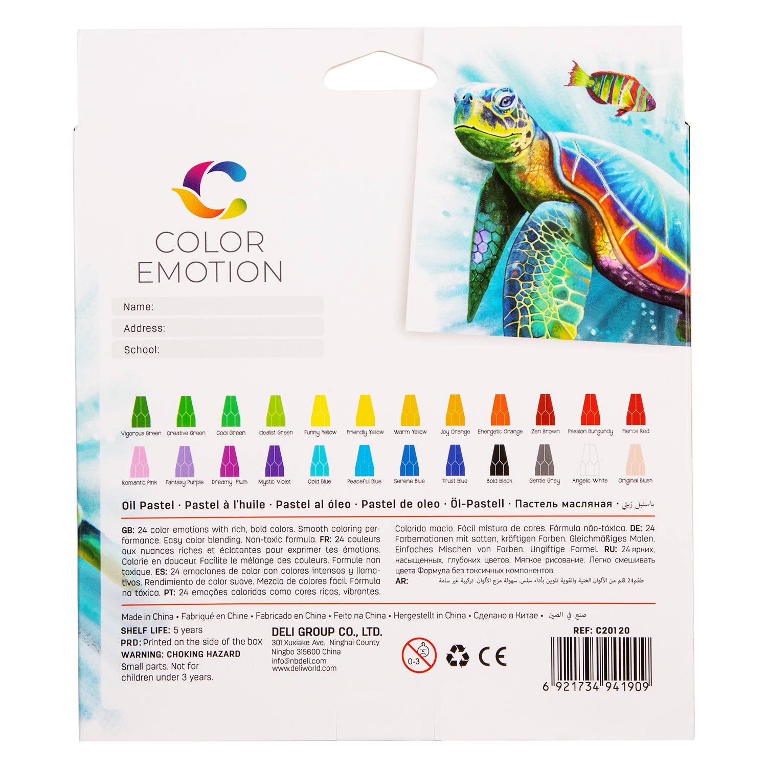 CREIOANE ULEI PASTEL 24 CULORI COLOR EMOTION DELI