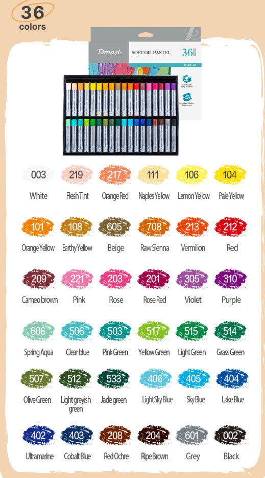 CREIOANE ULEI PASTEL PROFESIONALE 36 CULORI DMAST BY PEBEO