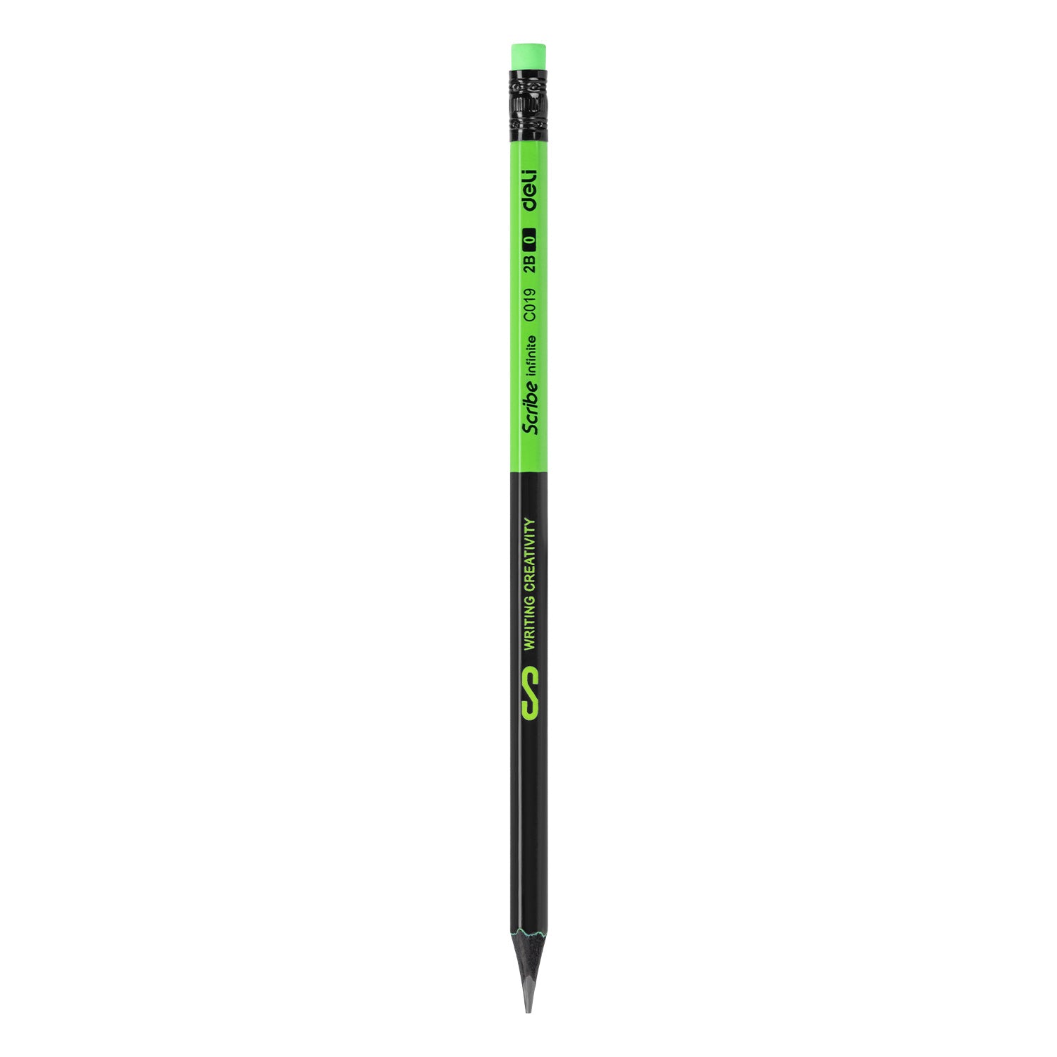 CREION GRAFIT CU GUMA LEMN NEGRU 2B DELI