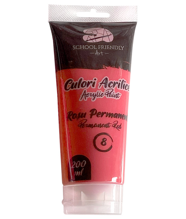 CULORI ACRILICE 200ML ROSU PERMANENT PREMIUM SF ART PIGNA