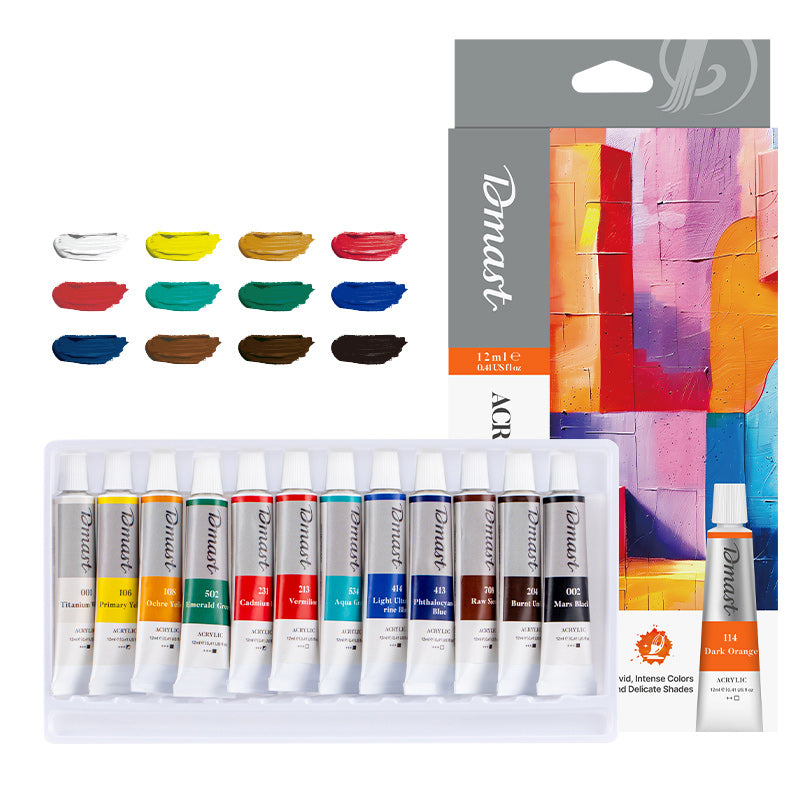 CULORI ACRILICE PROFESIONALE 12 CULORI 12ML DMAST BY PEBEO