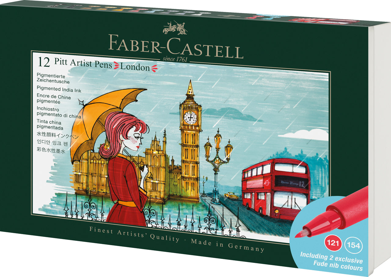 CUTIE 12 CULORI PITT ARTIST PEN CITIES LONDON FABER-CASTELL