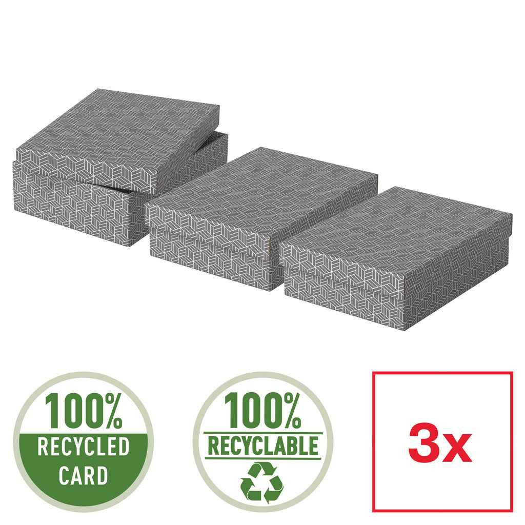 CUTIE DEPOZITARE CU CAPAC 36 x 26 x 10 CM GRI RECYCLED ESSELTE