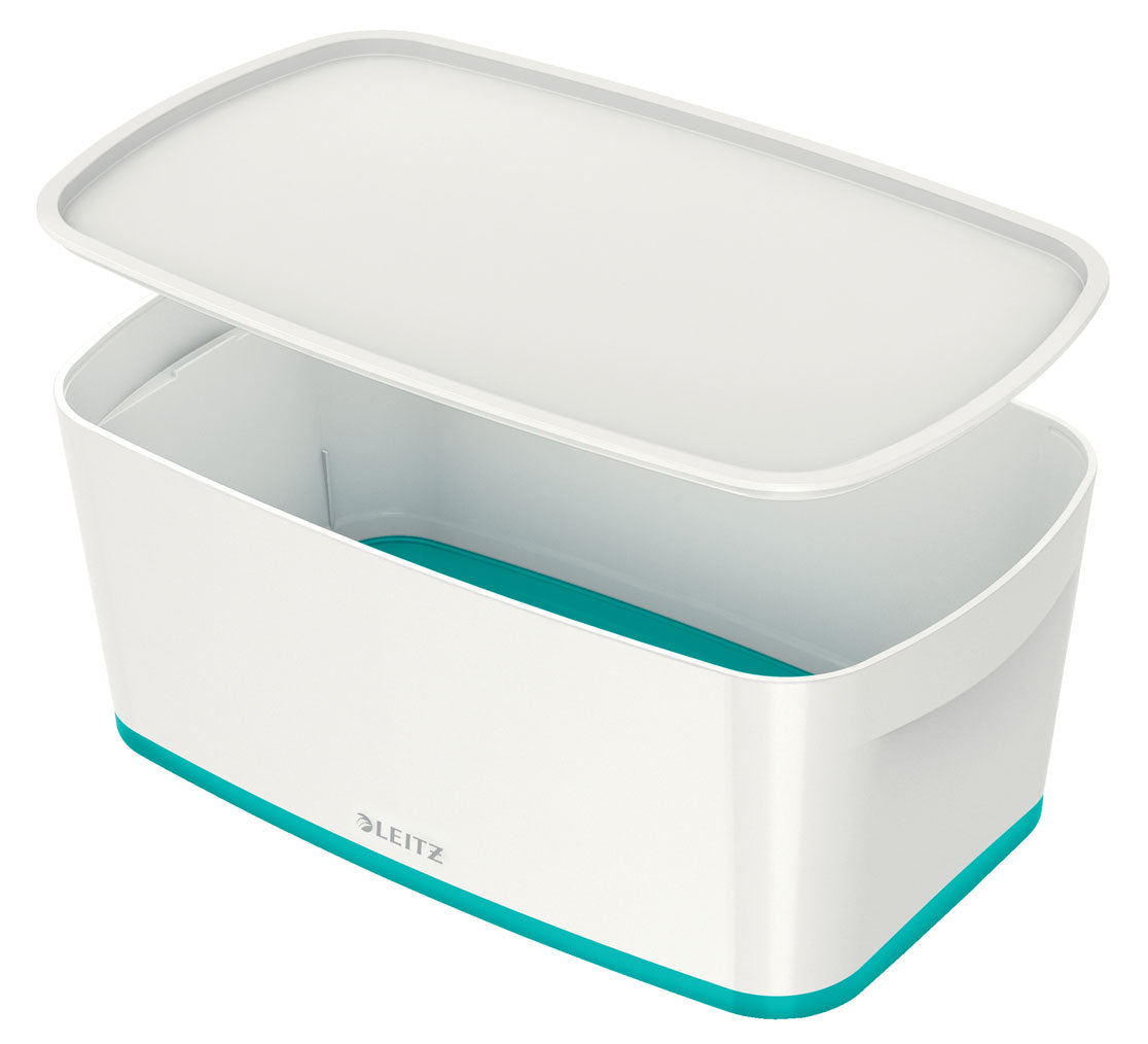 CUTIE DEPOZITARE CU CAPAC MICA ALB/GRI MYBOX LEITZ