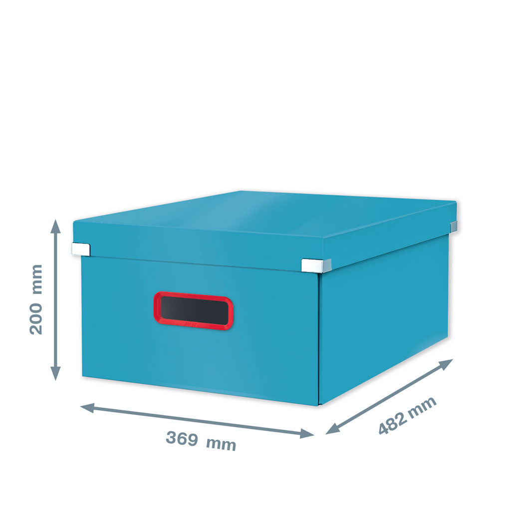 CUTIE DEPOZITARE CU CAPAC SI MANER PLIABILA 36 x 20 x 48 CM ALBASTRU CELEST LEITZ