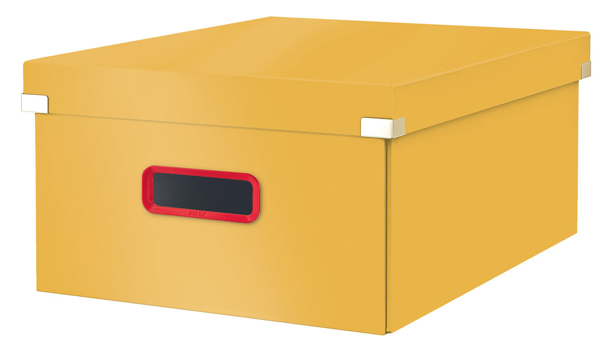 CUTIE DEPOZITARE CU CAPAC SI MANER PLIABILA 36 x 20 x 48 CM GALBEN CHIHLIMBAR COSY LEITZ