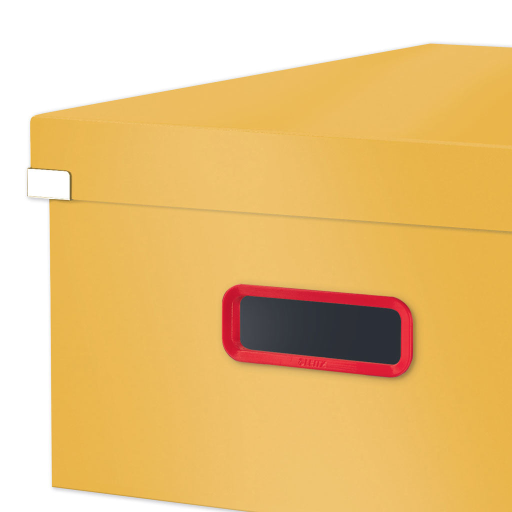 CUTIE DEPOZITARE CU CAPAC SI MANER PLIABILA 36 x 20 x 48 CM GALBEN CHIHLIMBAR COSY LEITZ