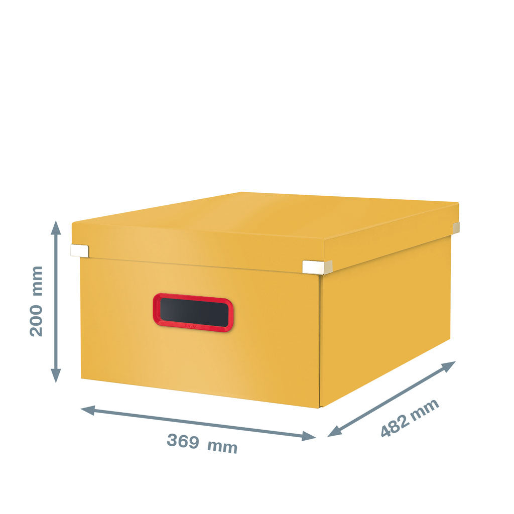 CUTIE DEPOZITARE CU CAPAC SI MANER PLIABILA 36 x 20 x 48 CM GALBEN CHIHLIMBAR COSY LEITZ