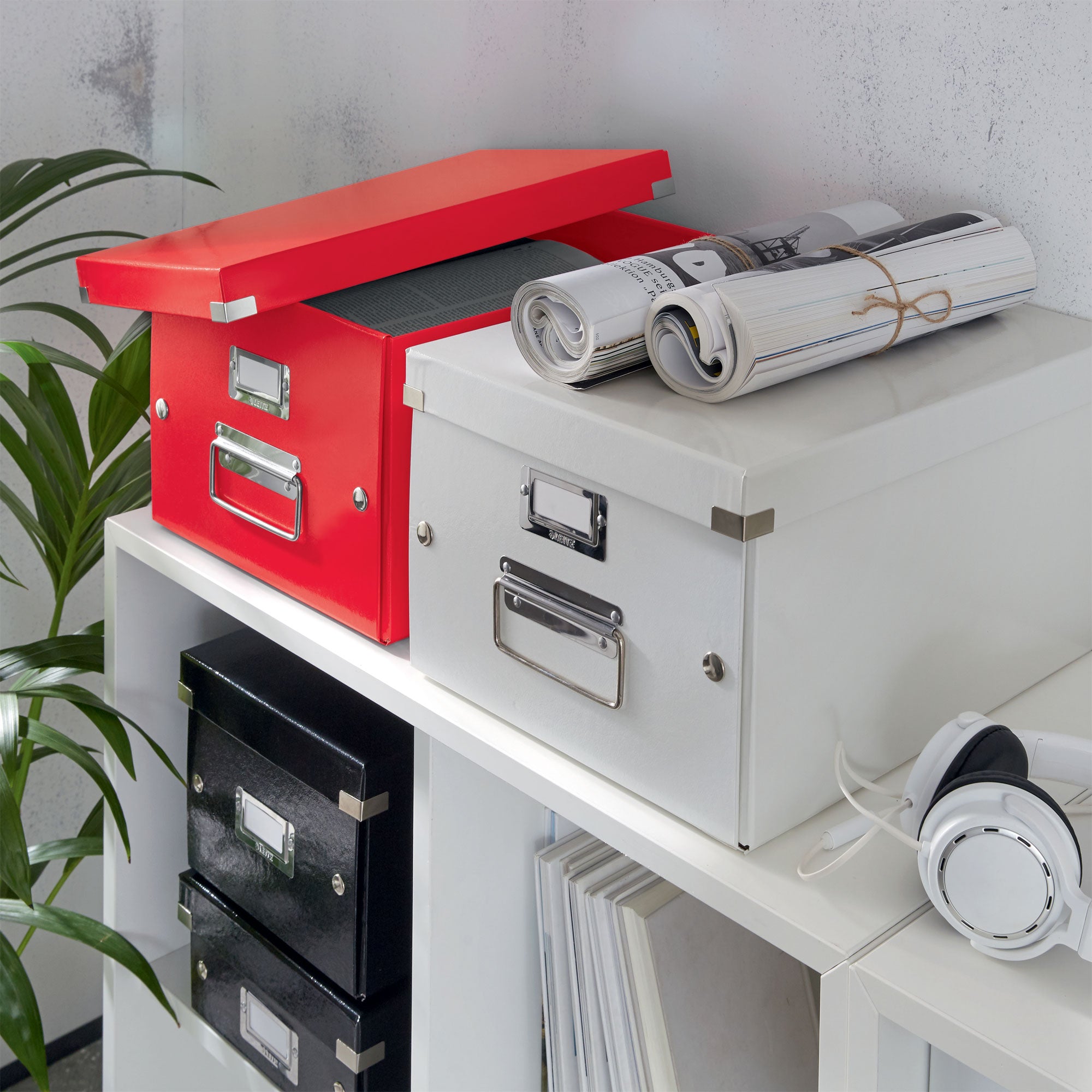CUTIE DEPOZITARE MEDIE ROSIE CLICK&STORE LEITZ