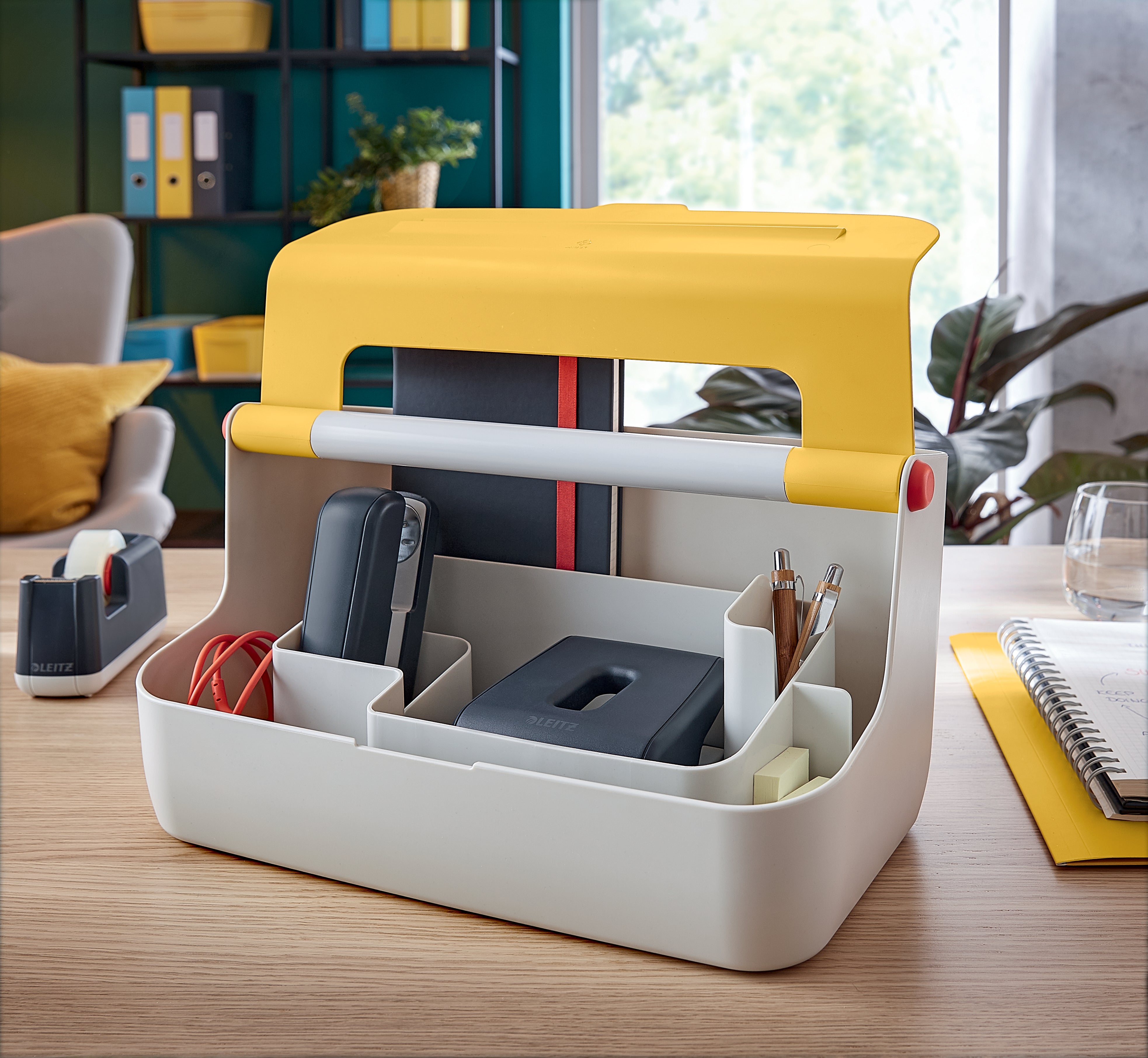 CUTIE PORTABILA CU ORGANIZATOR 36 x 19 x21 CM GALBEN CHIHLIMBAR COSY LEITZ