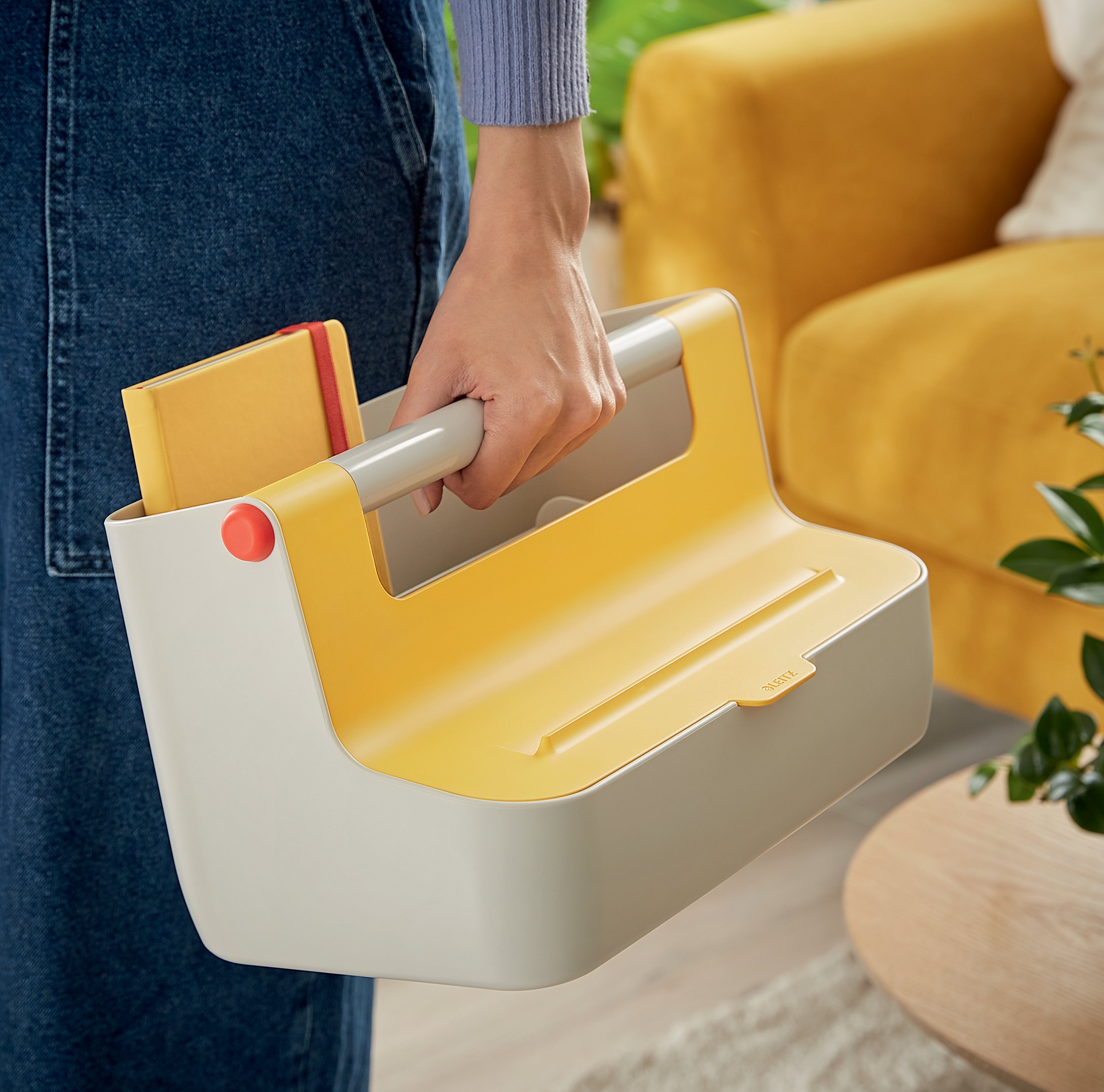 CUTIE PORTABILA CU ORGANIZATOR 36 x 19 x21 CM GALBEN CHIHLIMBAR COSY LEITZ