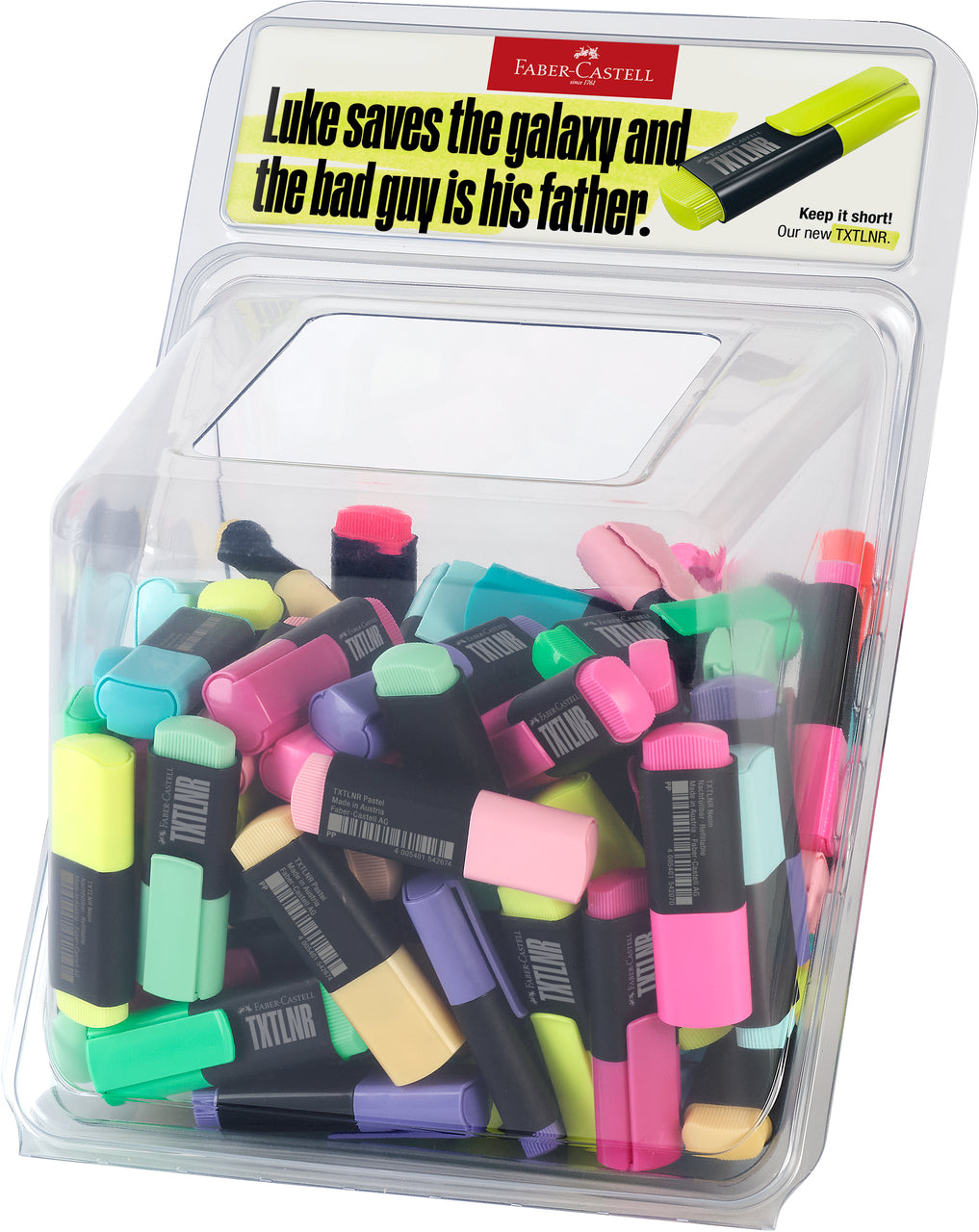 DISPLAY 100 BUCATI TEXTMARKERE MINI SUPERFLUORESCENTE SI PASTEL FABER-CASTELL