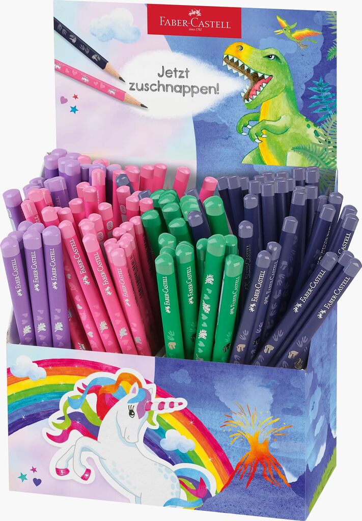 DISPLAY 120 BUC CREION GRAFIT STANDARD SI JUMBO UNICORNI SI DINOZAURI FABER-CASTELL