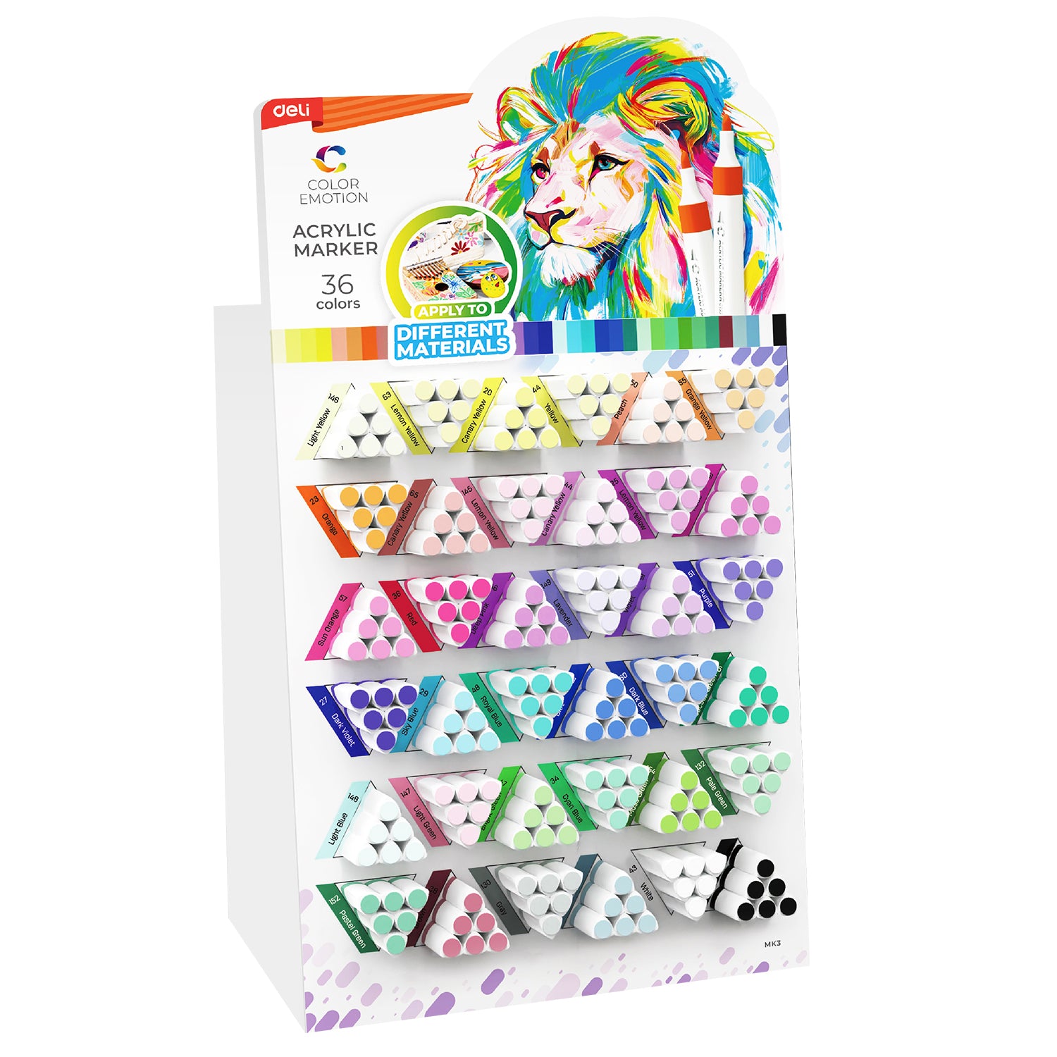 DISPLAY 216 BUC MARKER ACRILIC COLOR EMOTION DELI