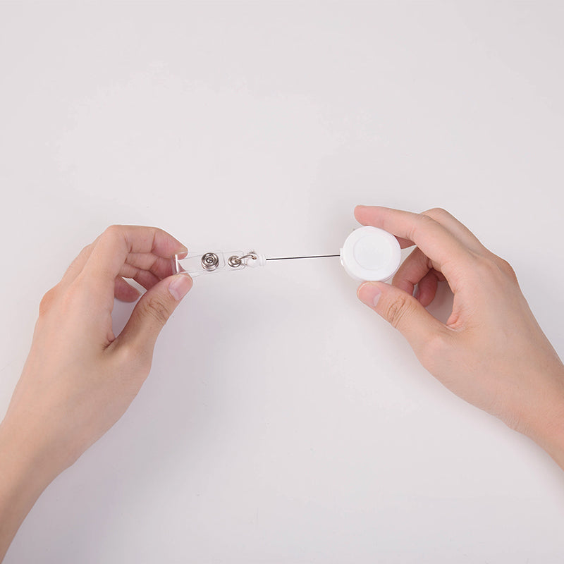 DISPOZITIV CU SNUR RETRACTABIL SET 12 BUCATI 80 CM ALB DELI