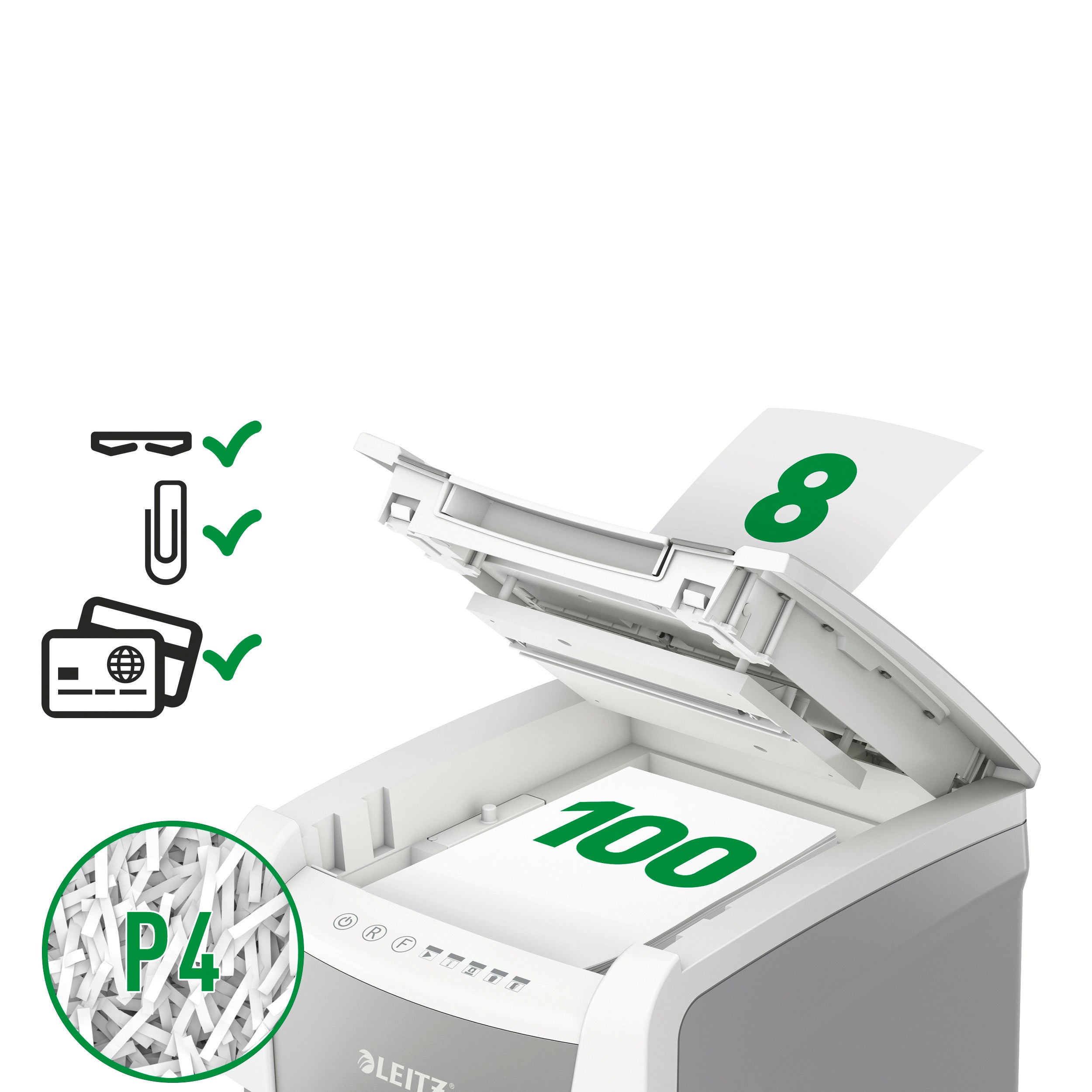 DISTRUGATOR AUTOMAT DOC IQ SMALL OFFICE CROSS-CUT 100 COLI P4 LEITZ