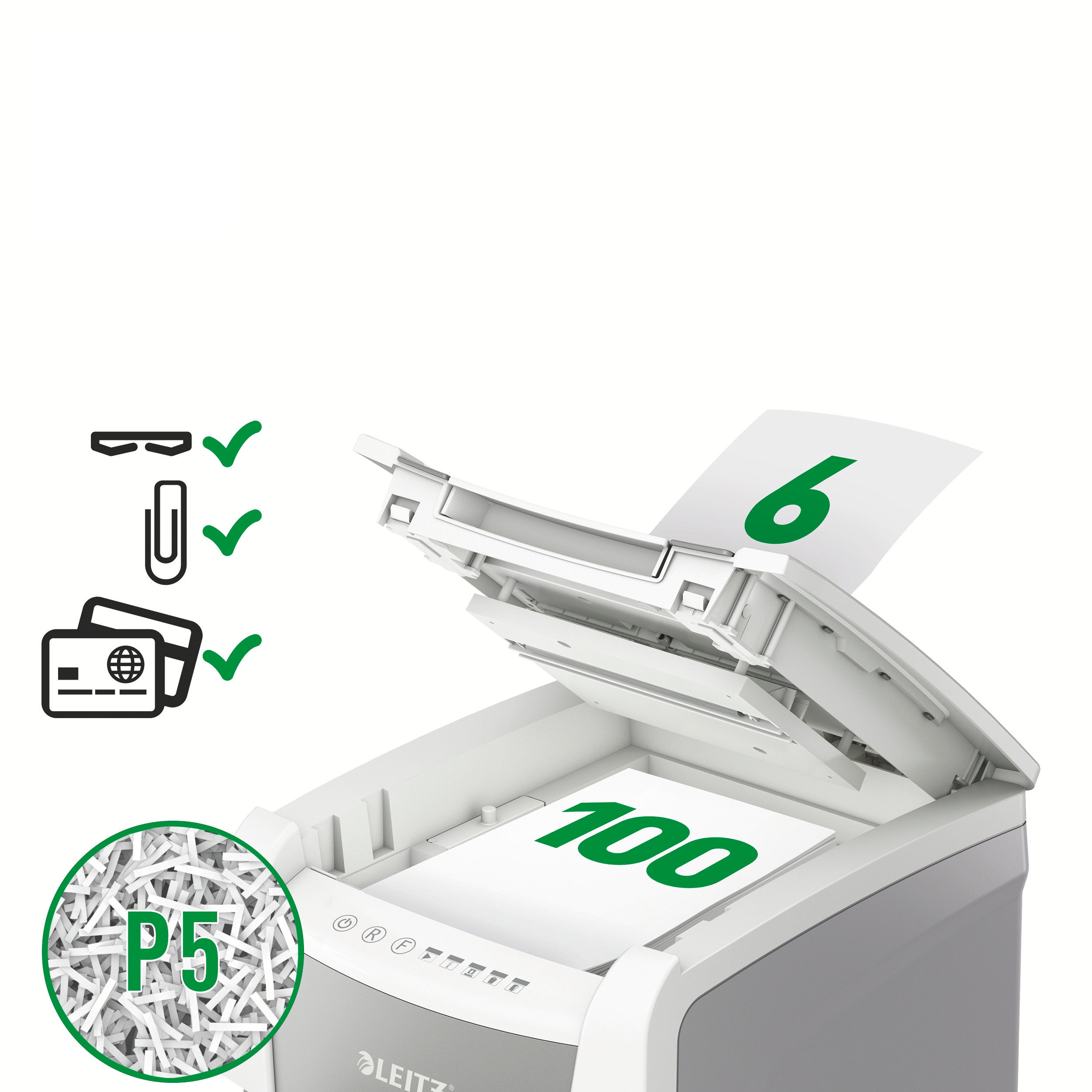DISTRUGATOR AUTOMAT DOC IQ SMALL OFFICE MICRO-CUT 100 COLI P5 LEITZ