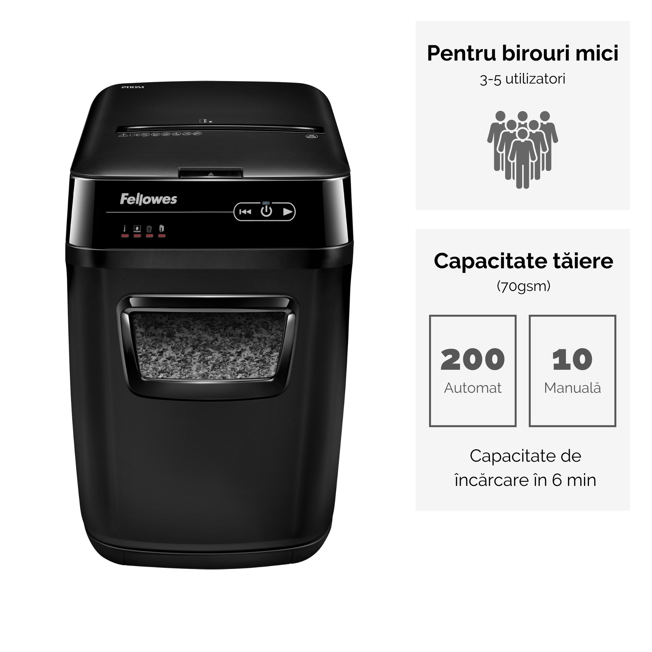 DISTRUGATOR DOC AUTOMAT AUTOMAX 200M MICROSHRED FELLOWES