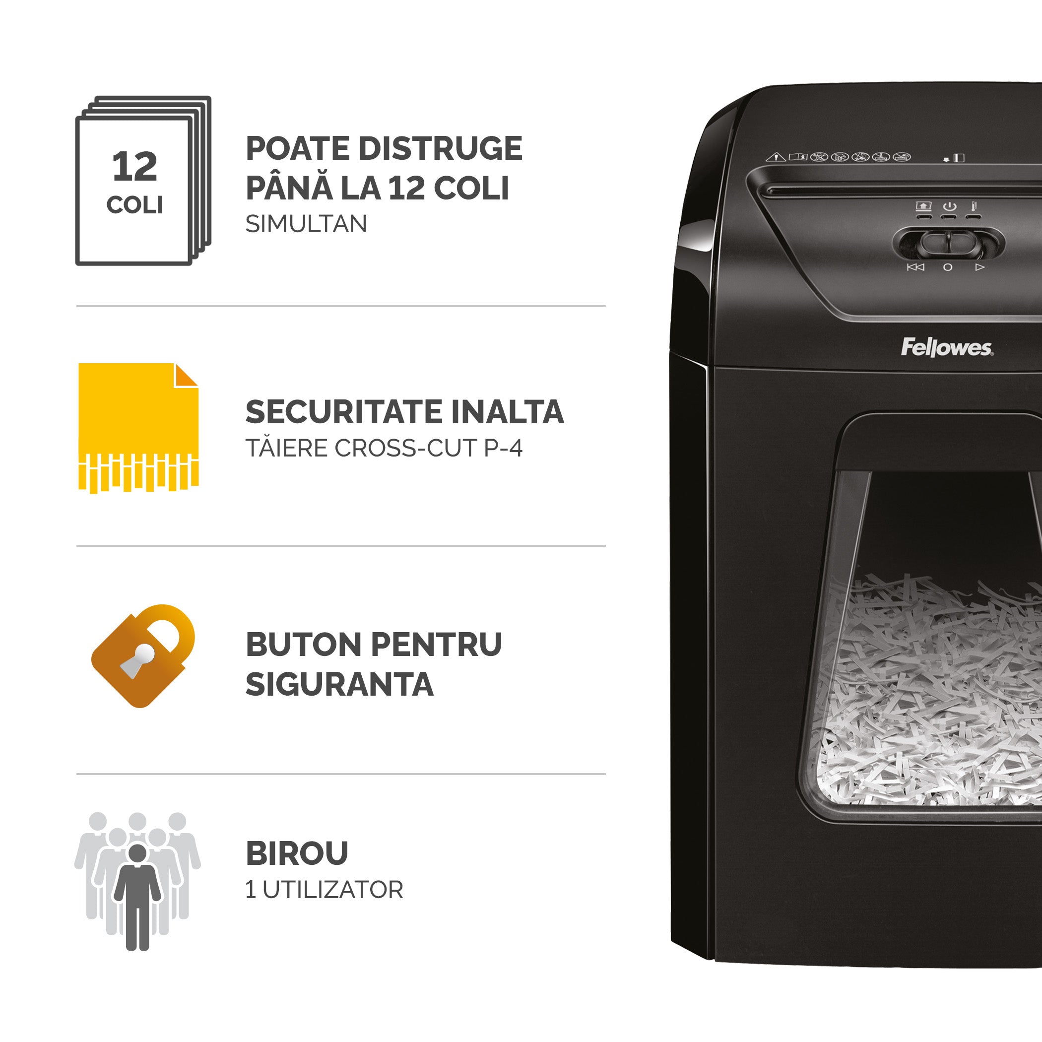 DISTRUGATOR DOCUMENTE 12C CROSS-CUT FELLOWES