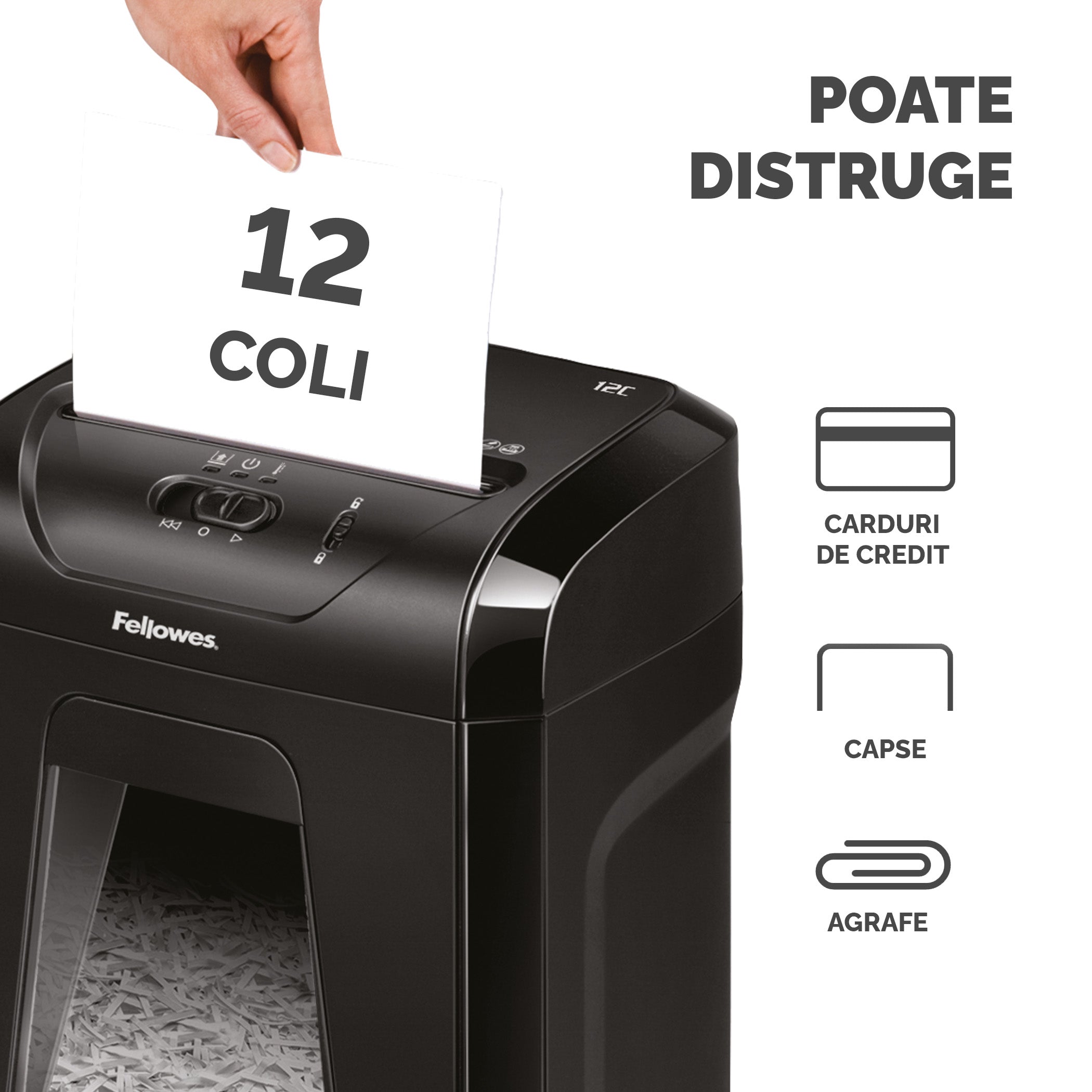 DISTRUGATOR DOCUMENTE 12C CROSS-CUT FELLOWES