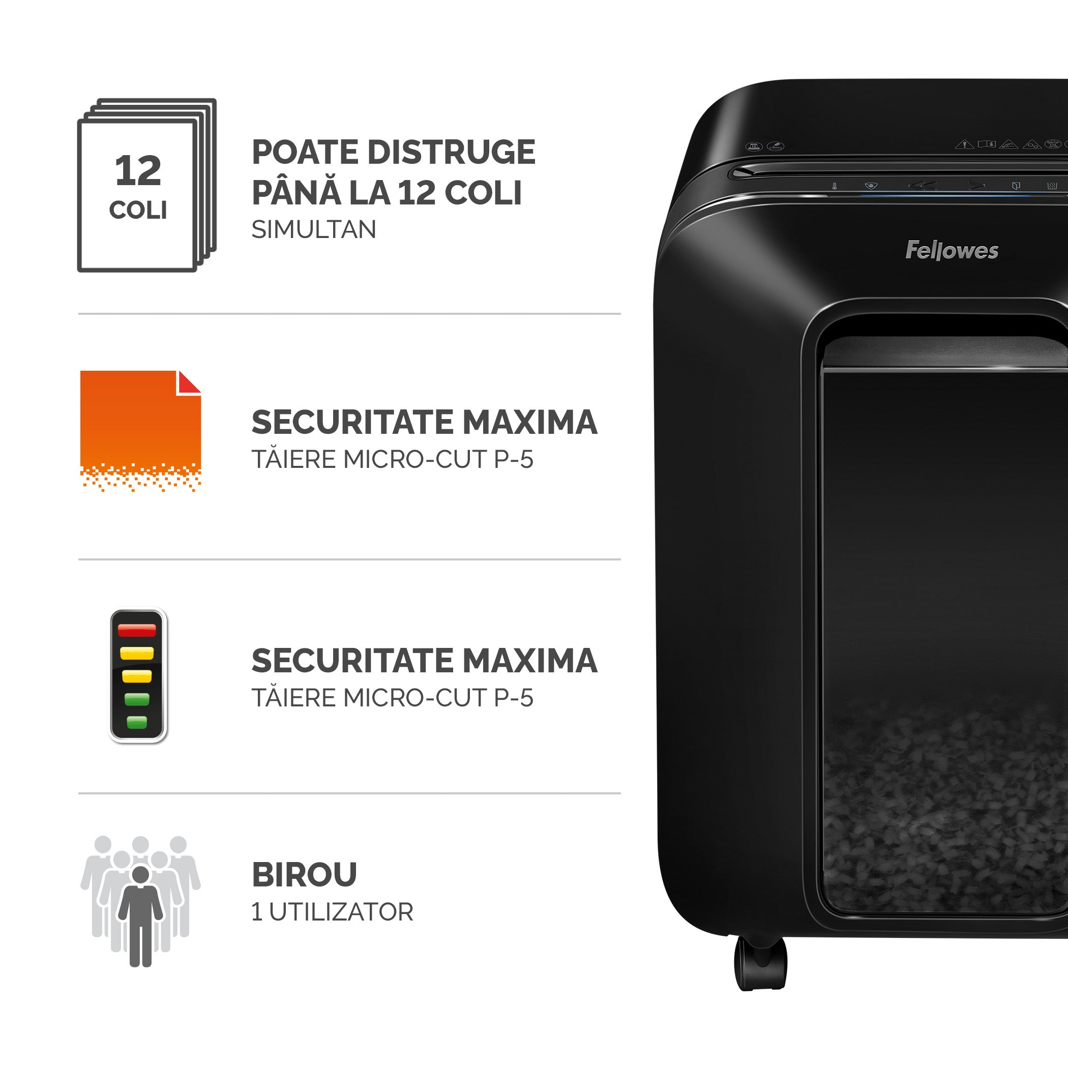 DISTRUGATOR DOCUMENTE LX201 MICRO-CUT NEGRU FELLOWES