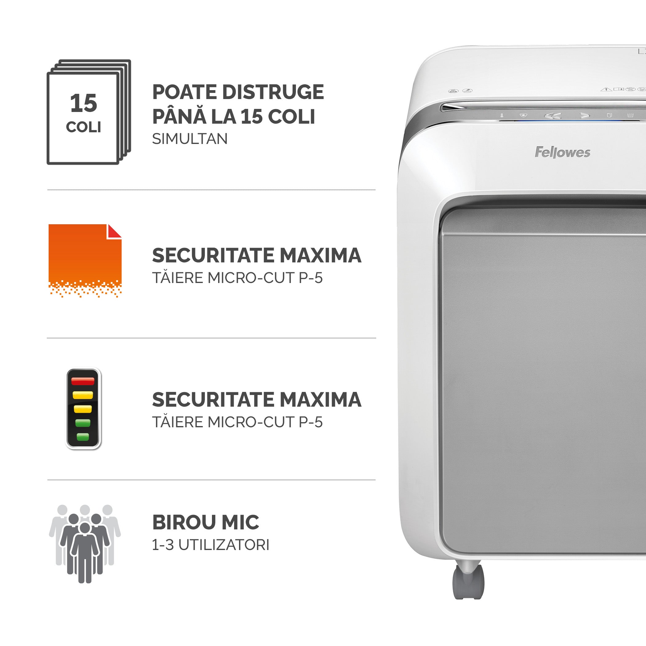 DISTRUGATOR DOCUMENTE LX211 MICRO-CUT ALB FELLOWES