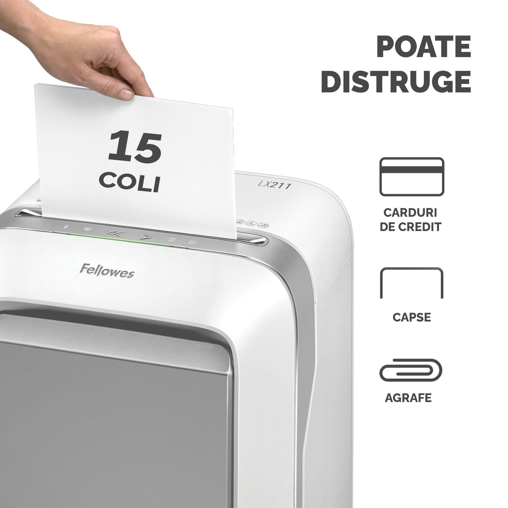 DISTRUGATOR DOCUMENTE LX211 MICRO-CUT ALB FELLOWES