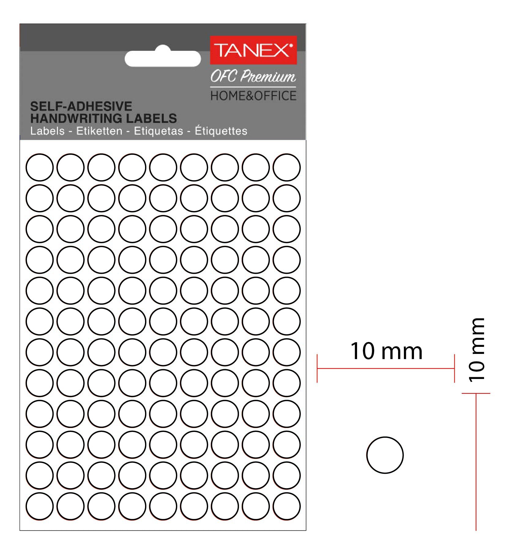 ETICHETE ROTUNDE 10MM ALBE 1080/TIPLA TANEX