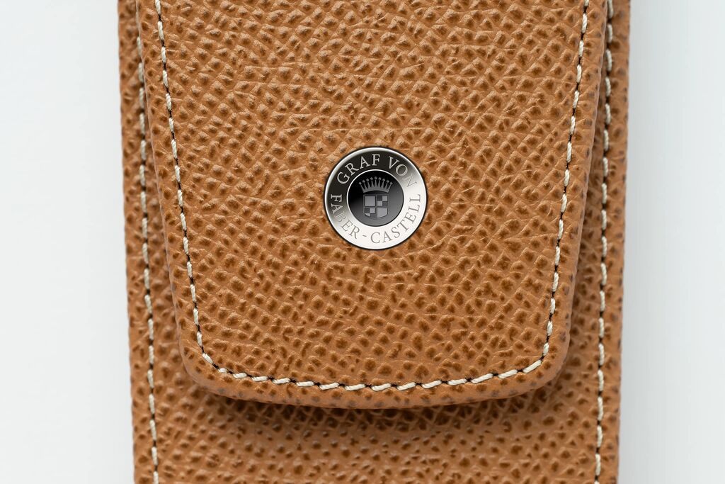 ETUI 2 INSTRUMENTE DE SCRIS PIELE GRANULATA MARO GRAF VON FABER-CASTELL