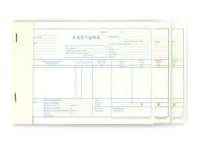 FACTURA A5 CU TVA GOLD