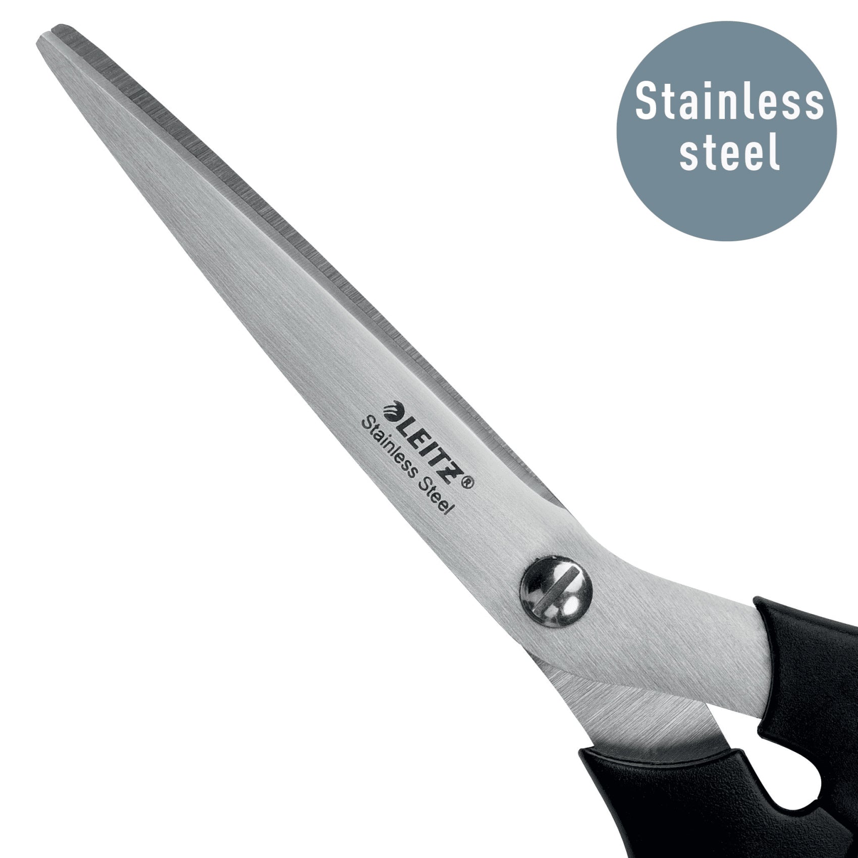 FOARFECA BIROU 18.5CM NEAGRA OTEL INOXIDABIL LEITZ