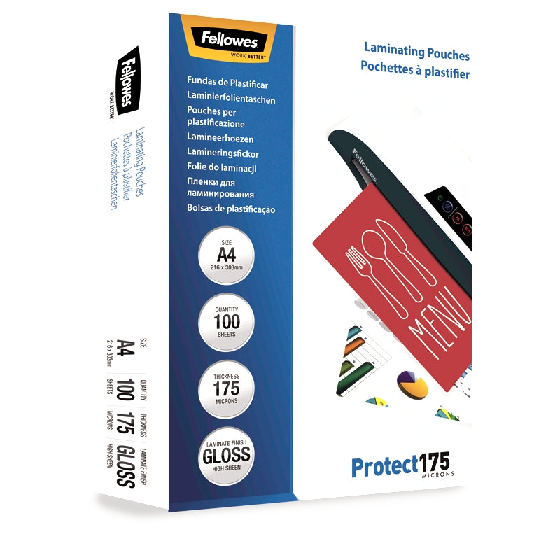 FOLIE A4 175 MICRONI 100/TOP FELLOWES