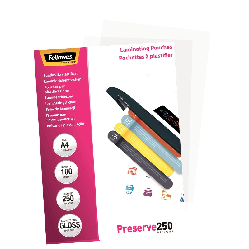FOLIE A4 250 MICRONI 100/TOP FELLOWES