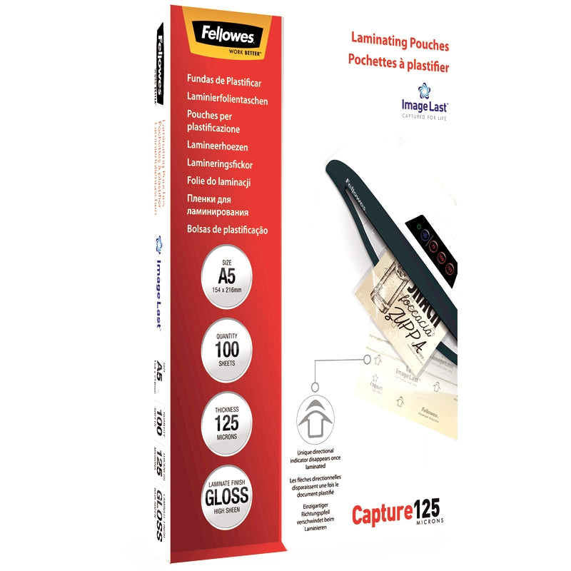 FOLIE A5 125 MICRONI 100/TOP FELLOWES