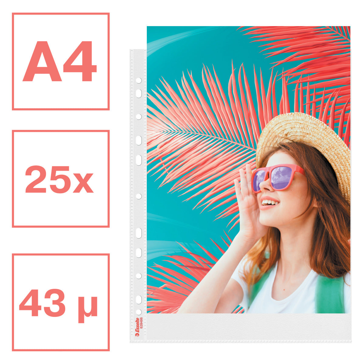 FOLIE PROTECTIE A4 43 MICRONI 25/SET RECICLABILA COLOUR'BREEZE ESSELTE