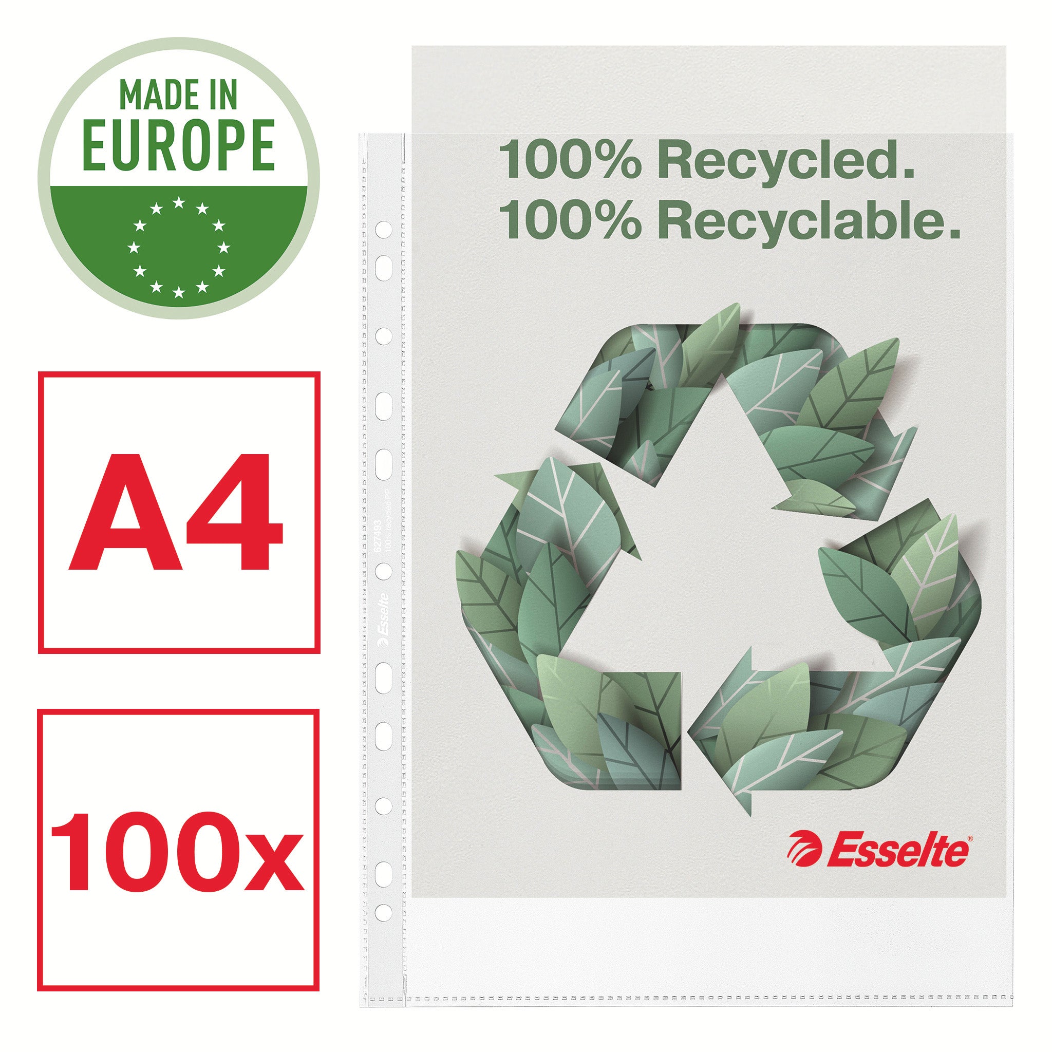 FOLIE PROTECTIE A4 70 MICRONI 100/SET RECYCLED ESSELTE