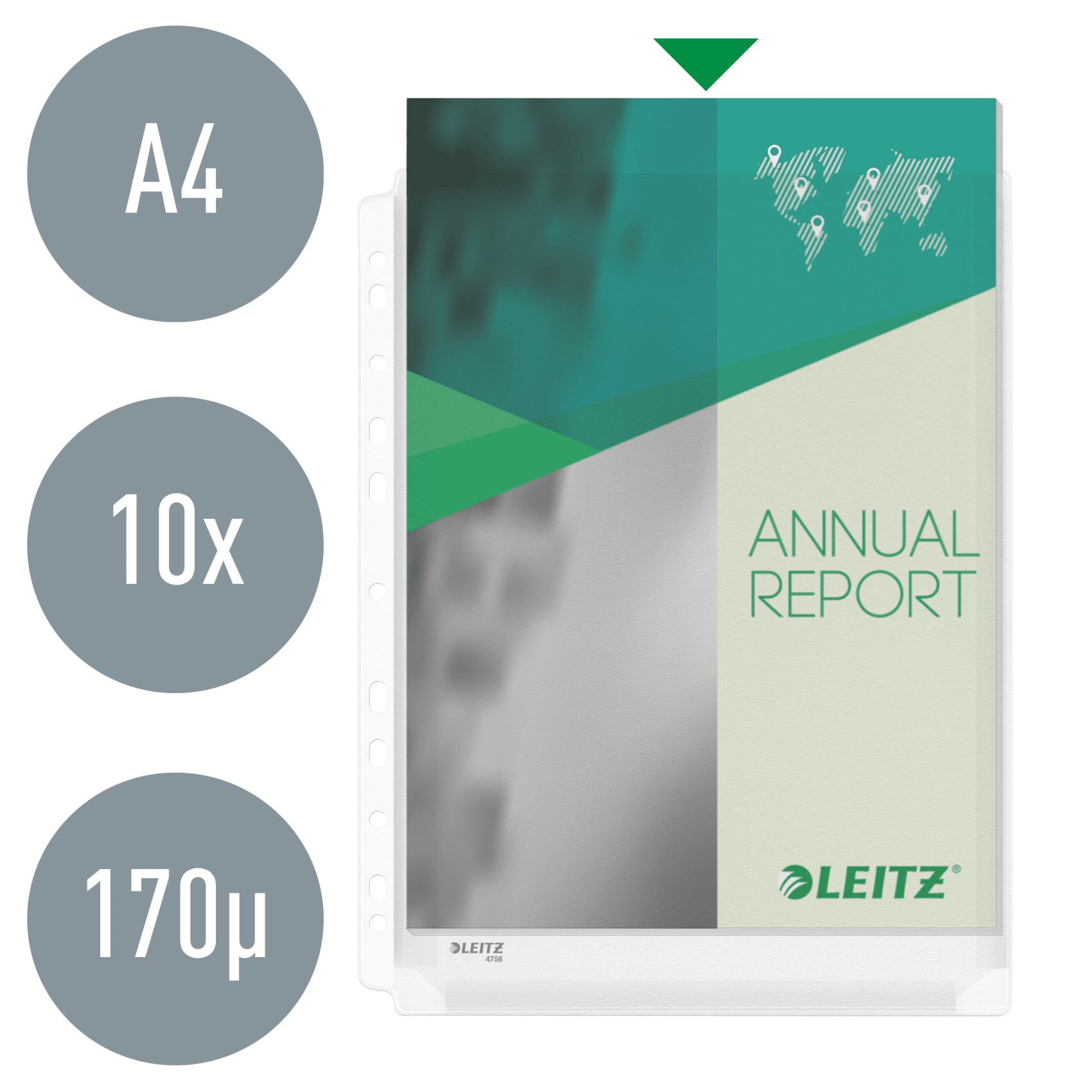 FOLIE PROTECTIE A4 BURDUF 20MM 10/SET JUMBO LEITZ
