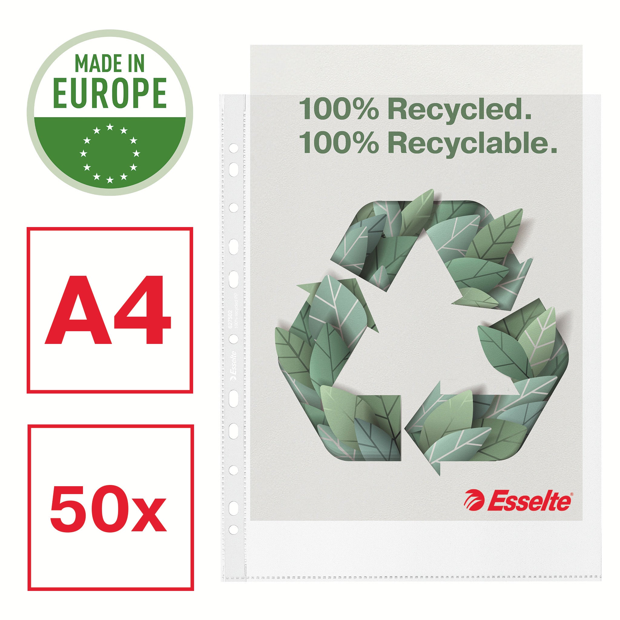 FOLIE PROTECTIE A4 MAXI 70 MICRONI 50/CUTIE RECYCLED ESSELTE