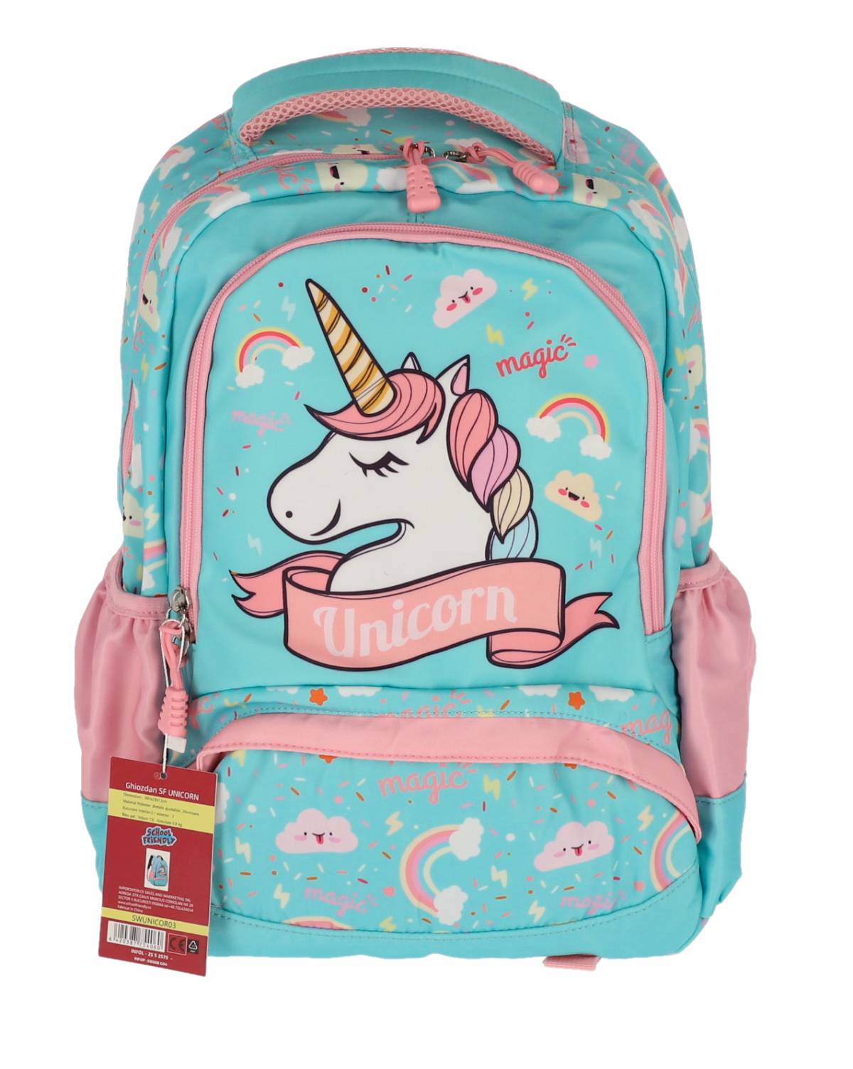 GHIOZDAN CLASA 0 UNICORN BLEU PAL 3 FERMOARE PIGNA