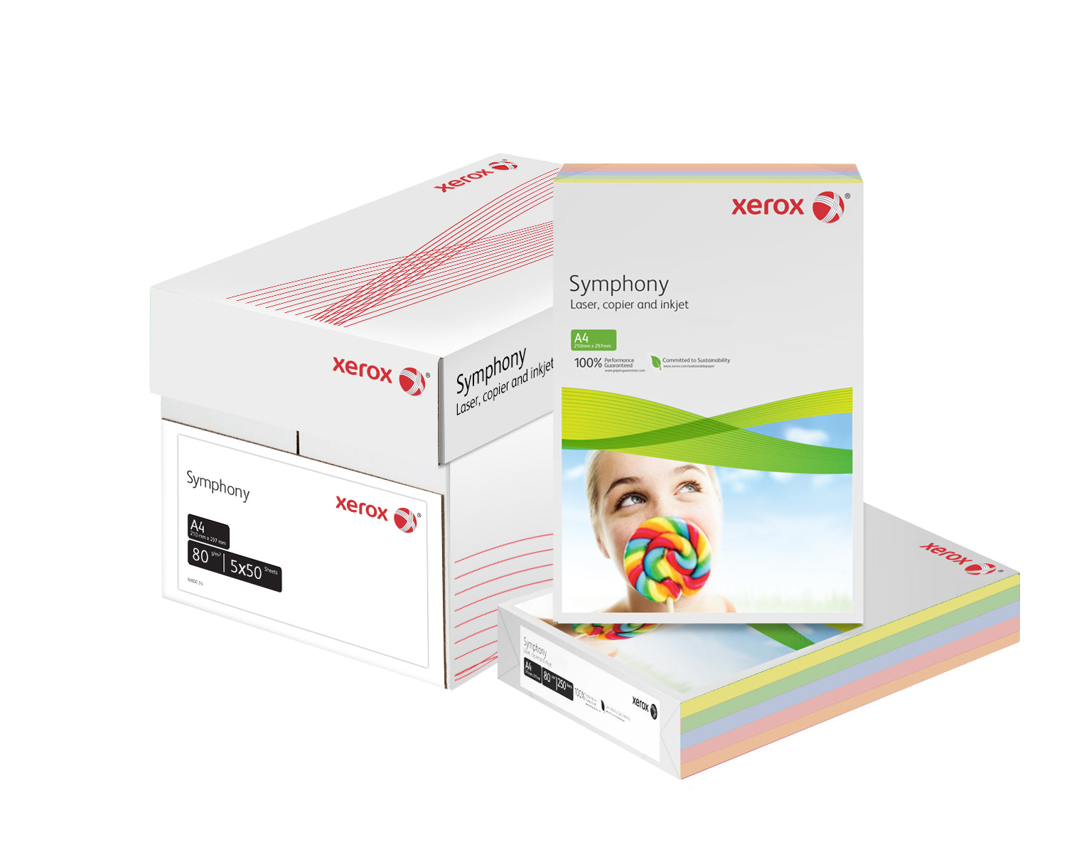 HARTIE COPIATOR A4 ASORTATA PAL 80G 5*50/TOP XEROX